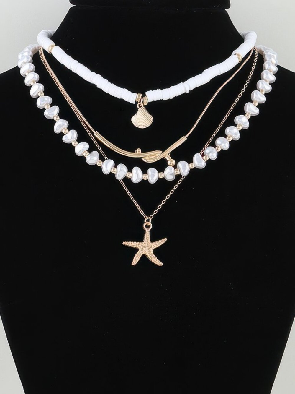 Multi Starfish Beaded Necklace